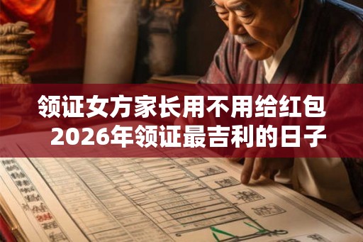 领证女方家长用不用给红包  2026年领证最吉利的日子