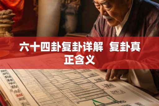 六十四卦复卦详解  复卦真正含义
