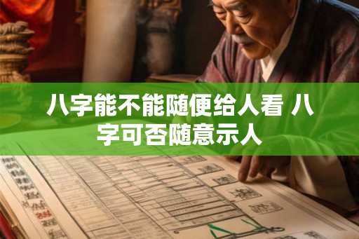八字能不能随便给人看 八字可否随意示人
