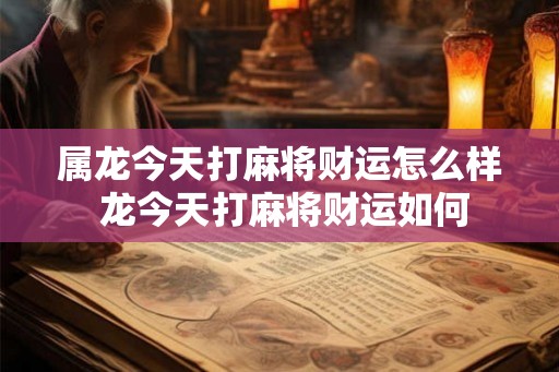 属龙今天打麻将财运怎么样 龙今天打麻将财运如何