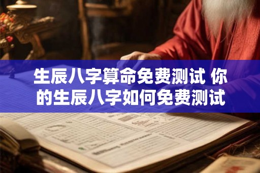 生辰八字算命免费测试 你的生辰八字如何免费测试