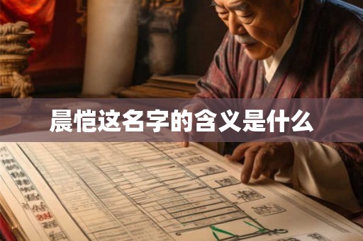 晨恺这名字的含义是什么 晨恺这名字的含义是什么