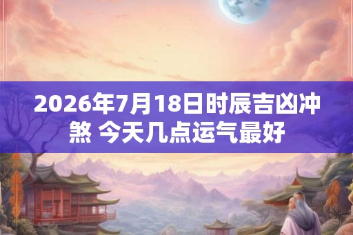 2026年7月18日时辰吉凶冲煞 今天几点运气最好