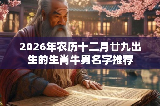 2026年农历十二月廿九出生的生肖牛男名字推荐 2026年农历十二月廿九出生的生肖牛男名字推荐