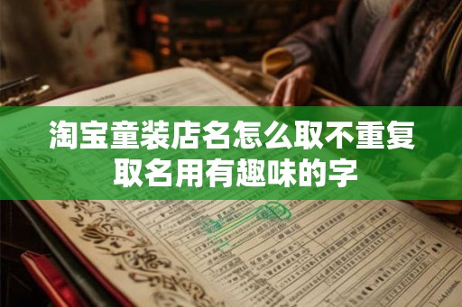 淘宝童装店名怎么取不重复 取名用有趣味的字