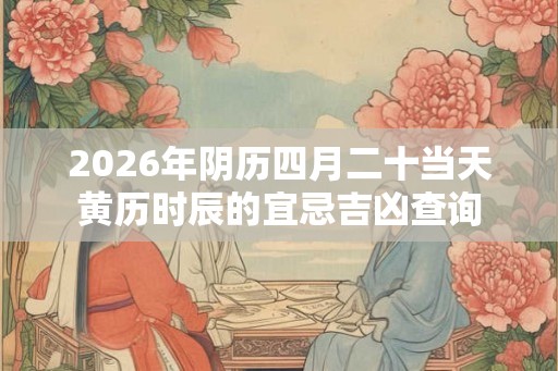 2026年阴历四月二十当天黄历时辰的宜忌吉凶查询