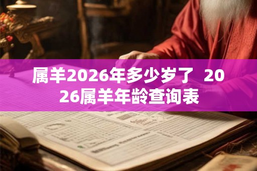 属羊2026年多少岁了  2026属羊年龄查询表
