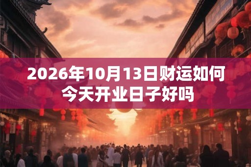 2026年10月13日财运如何 今天开业日子好吗 2026年10月13日财运如何 今天开业日子好吗