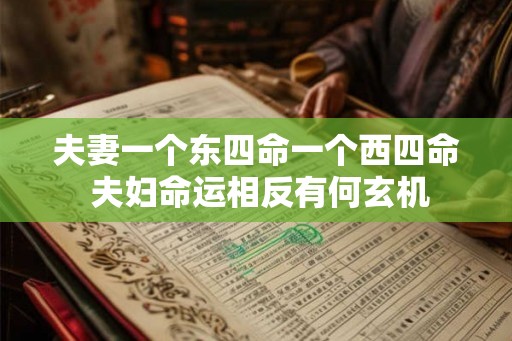 夫妻一个东四命一个西四命 夫妇命运相反有何玄机