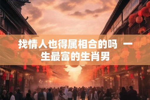 找情人也得属相合的吗 一生最富的生肖男 找情人也得属相合的吗 一生最富的生肖男