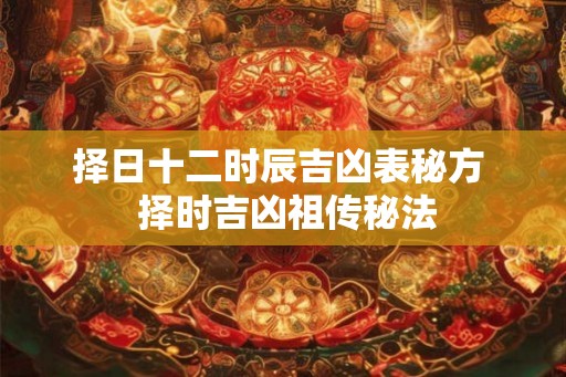 择日十二时辰吉凶表秘方 择时吉凶祖传秘法 择日十二时辰吉凶表秘方 择时吉凶祖传秘法