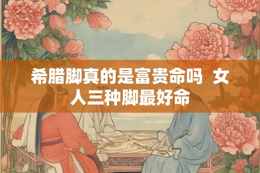 希腊脚真的是富贵命吗  女人三种脚最好命