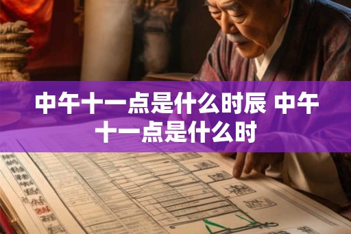 中午十一点是什么时辰 中午十一点是什么时