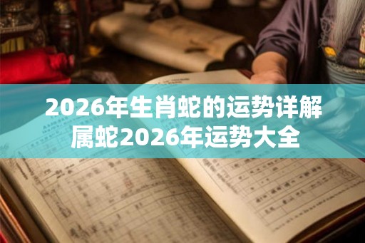 2026年生肖蛇的运势详解 属蛇2026年运势大全