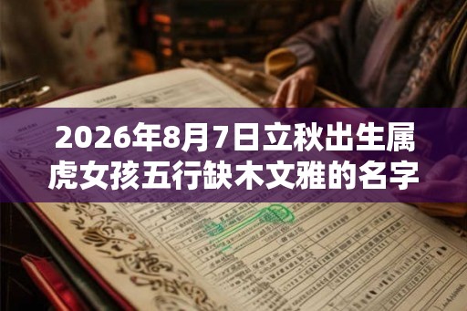 2026年8月7日立秋出生属虎女孩五行缺木文雅的名字