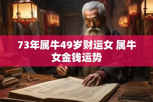 73年属牛49岁财运女 属牛女金钱运势