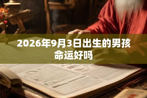 2026年9月3日出生的男孩命运好吗