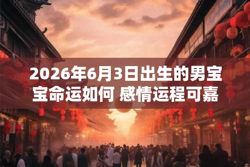 2026年6月3日出生的男宝宝命运如何 感情运程可嘉
