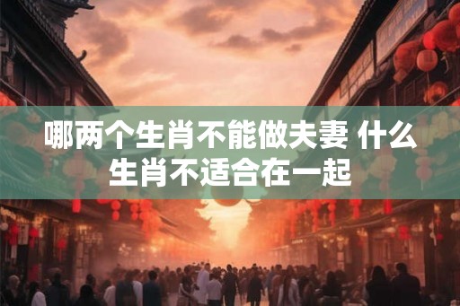 哪两个生肖不能做夫妻 什么生肖不适合在一起
