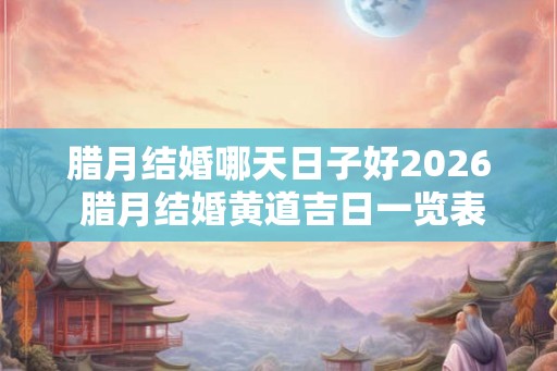 腊月结婚哪天日子好2026 腊月结婚黄道吉日一览表 腊月结婚哪天日子好2026 腊月结婚黄道吉日一览表