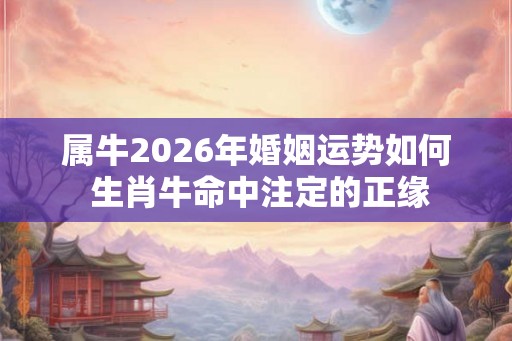 属牛2026年婚姻运势如何 生肖牛命中注定的正缘