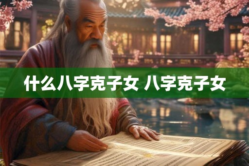 什么八字克子女 八字克子女
