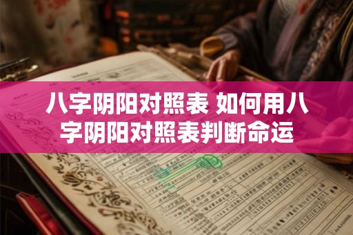 八字阴阳对照表 如何用八字阴阳对照表判断命运