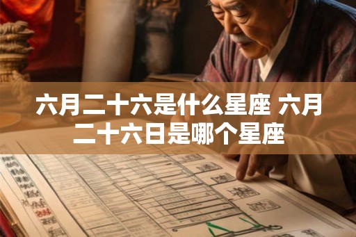 六月二十六是什么星座 六月二十六日是哪个星座