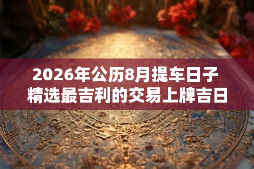 2026年公历8月提车日子 精选最吉利的交易上牌吉日