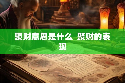 聚财意思是什么  聚财的表现