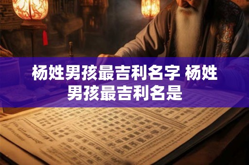 杨姓男孩最吉利名字 杨姓男孩最吉利名是