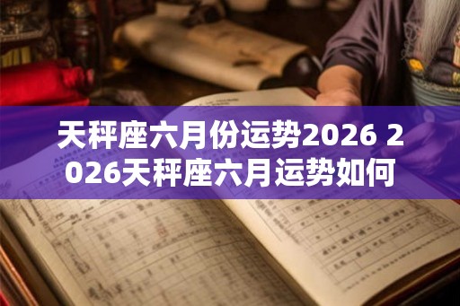 天秤座六月份运势2026 2026天秤座六月运势如何