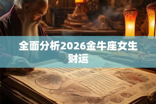 全面分析2026金牛座女生财运