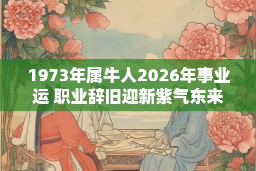 1973年属牛人2026年事业运 职业辞旧迎新紫气东来