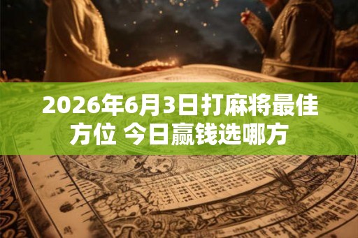 2026年6月3日打麻将最佳方位 今日赢钱选哪方