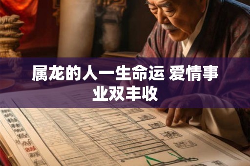 属龙的人一生命运 爱情事业双丰收 属龙的人一生命运 爱情事业双丰收