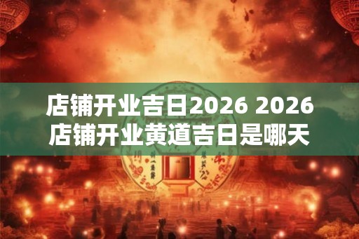 店铺开业吉日2026 2026店铺开业黄道吉日是哪天