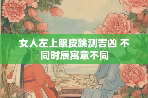 女人左上眼皮跳测吉凶 不同时辰寓意不同