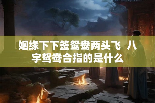 姻缘下下签鸳鸯两头飞  八字鸳鸯合指的是什么