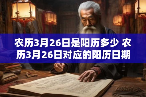 农历3月26日是阳历多少 农历3月26日对应的阳历日期是什么