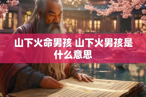 山下火命男孩 山下火男孩是什么意思