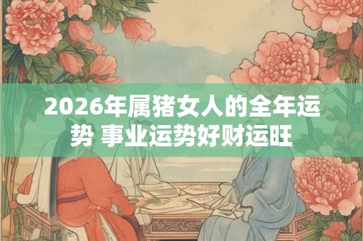 2026年属猪女人的全年运势 事业运势好财运旺