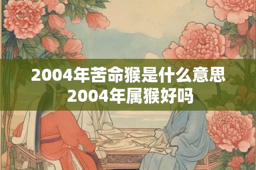 2004年苦命猴是什么意思 2004年属猴好吗