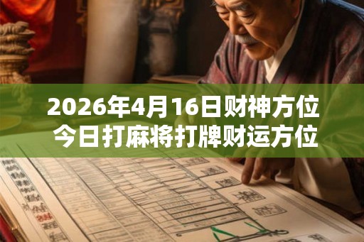 2026年4月16日财神方位 今日打麻将打牌财运方位