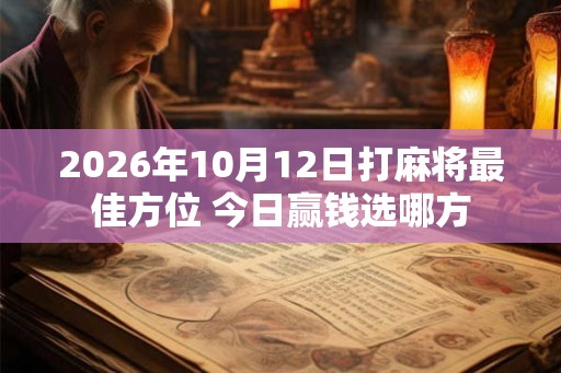 2026年10月12日打麻将最佳方位 今日赢钱选哪方