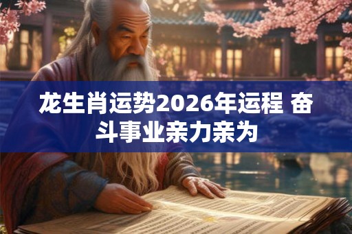 龙生肖运势2026年运程 奋斗事业亲力亲为
