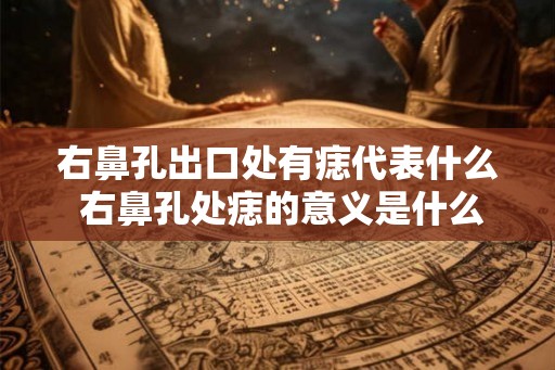 右鼻孔出口处有痣代表什么 右鼻孔处痣的意义是什么
