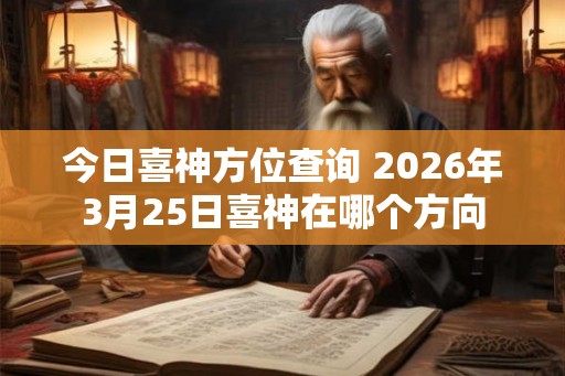 今日喜神方位查询 2026年3月25日喜神在哪个方向