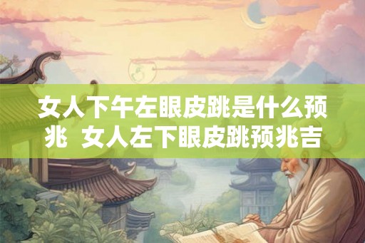 女人下午左眼皮跳是什么预兆  女人左下眼皮跳预兆吉凶时间