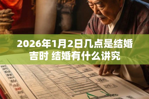 2026年1月2日几点是结婚吉时 结婚有什么讲究
